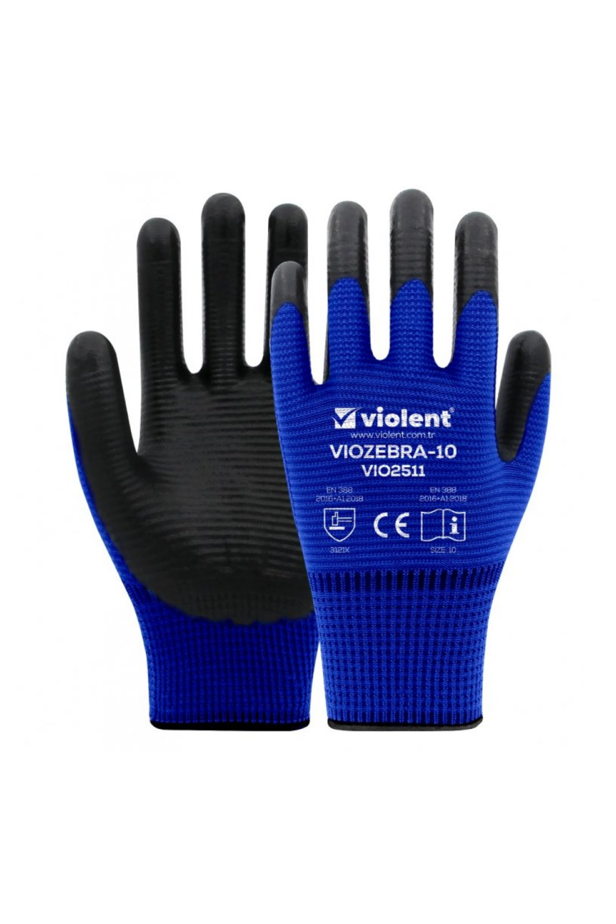 VİOLENT ZEBRA ELDİVEN MAVİ-SİYAH NO:10