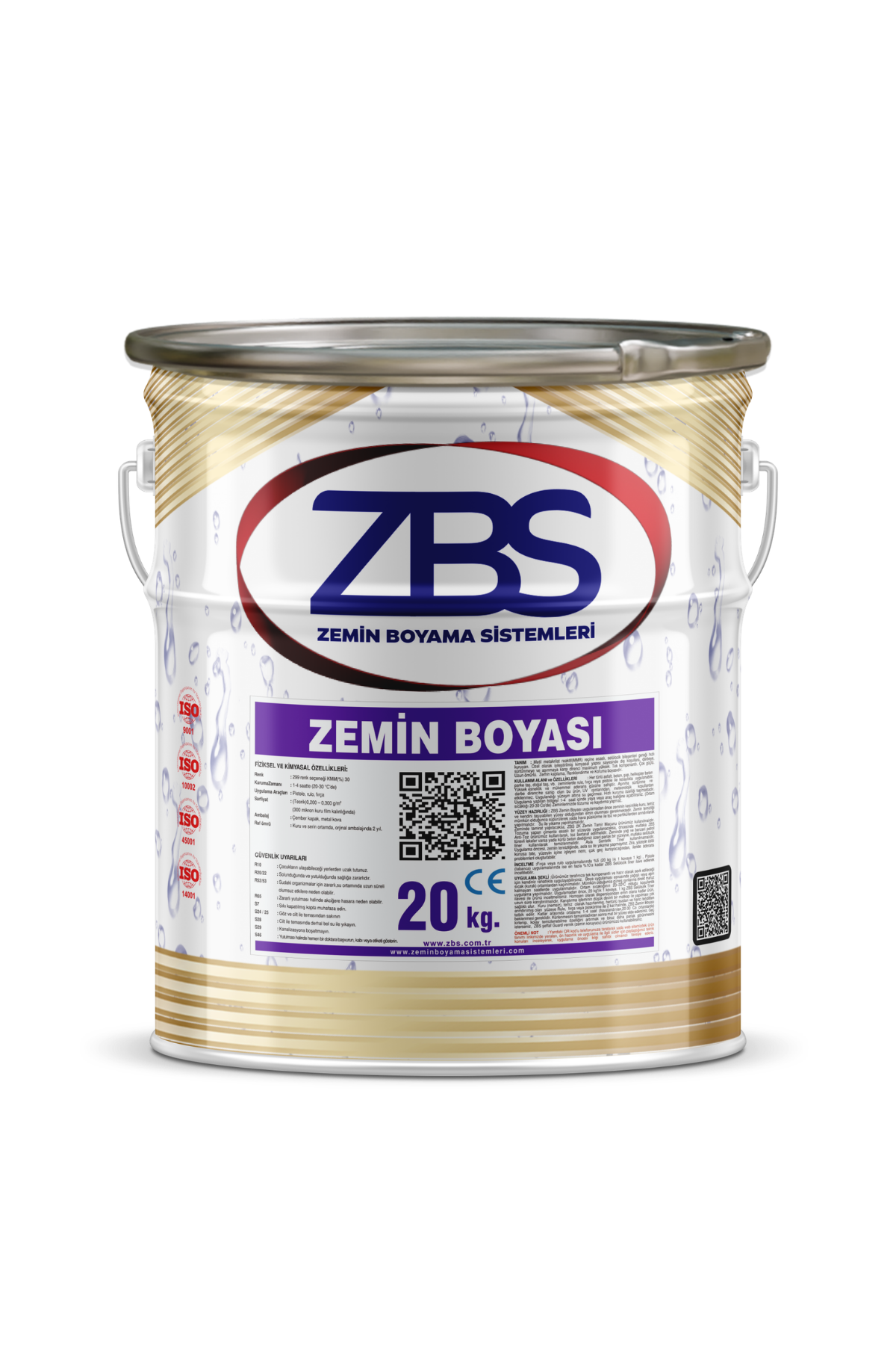 ZBS TEK KOMPENANTLI EXTRA ZEMİN BOYASI RAL 7016 20 KG