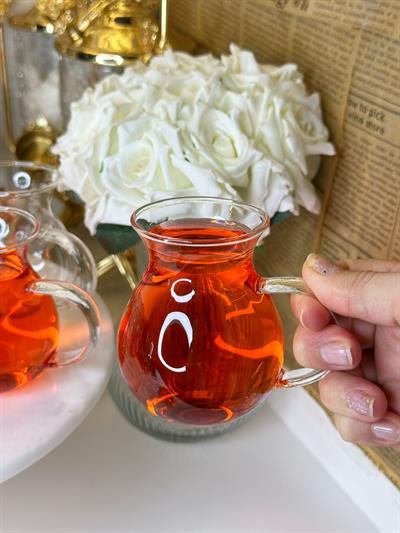 GÖNLÜ BOL  6 KİŞİLİK KULPLU ÇAY BARDAĞI