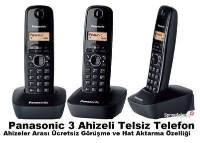 Panasonic KX-TG1613 3 Ahizeli Telsiz Telefon | DECT Kablosuz Ev Ofis Telefonu