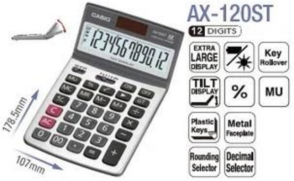 Casio AX-120ST Masaüstü Hesap Makinesi