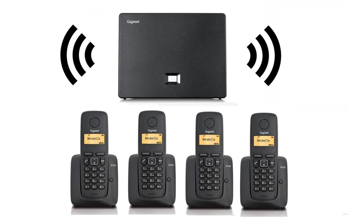 Gigaset 4 Dahili Dect Telsiz Kablosuz Telefon Santrali Siyah