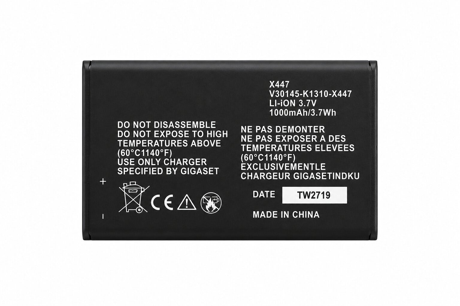 Gigaset SL910 Uyumlu Batarya V30145-K1310-X447 3.7V 1000mAh