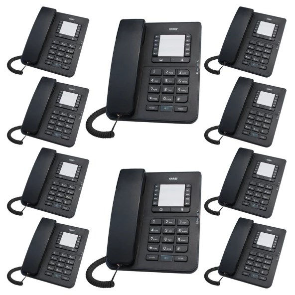 Karel TM142 Analog Masaüstü Kablolu Telefon 10'lu Fırsat Paketi Siyah