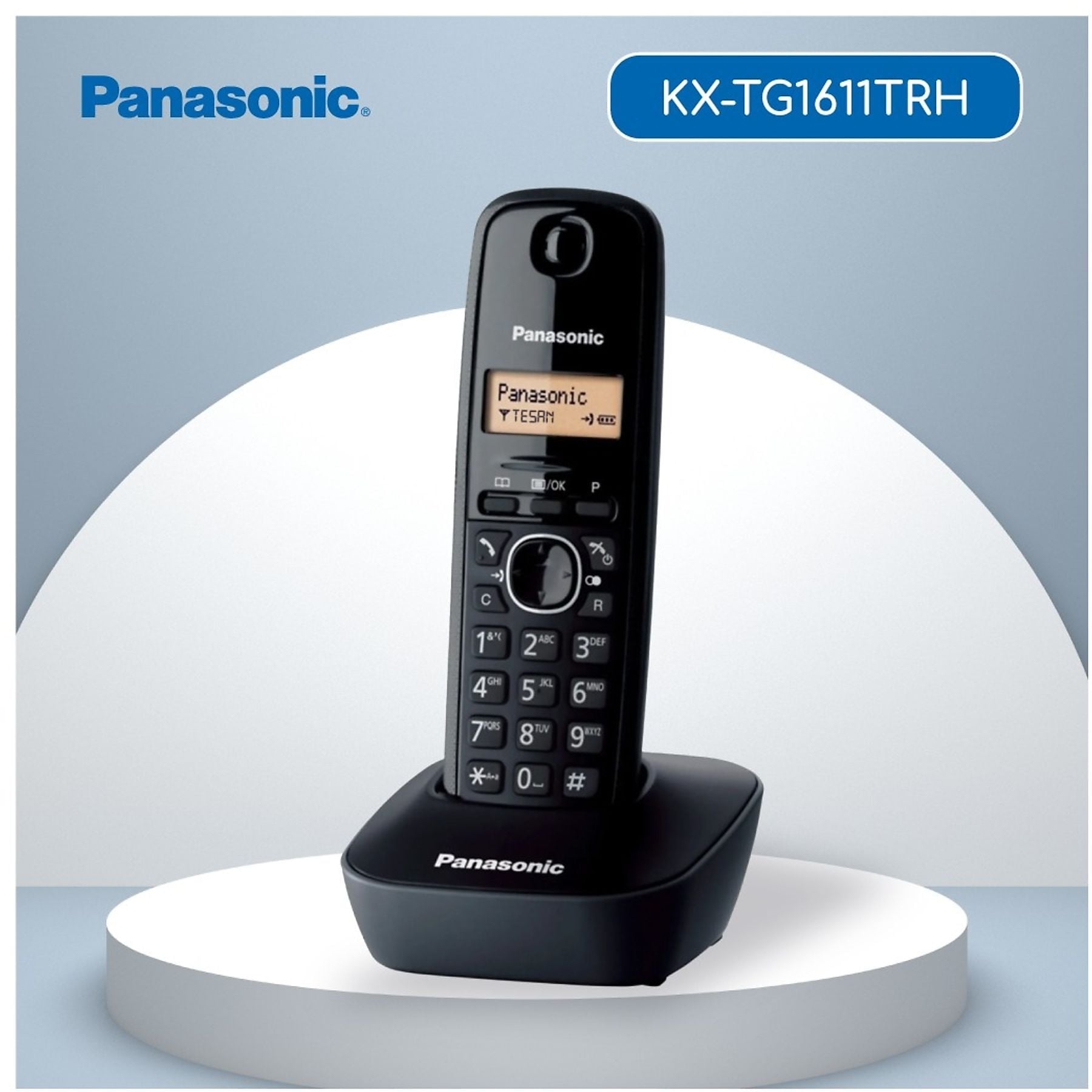 Panasonic KX‑TG1611 DECT Telsiz Telefon – Siyah / Masaüstü