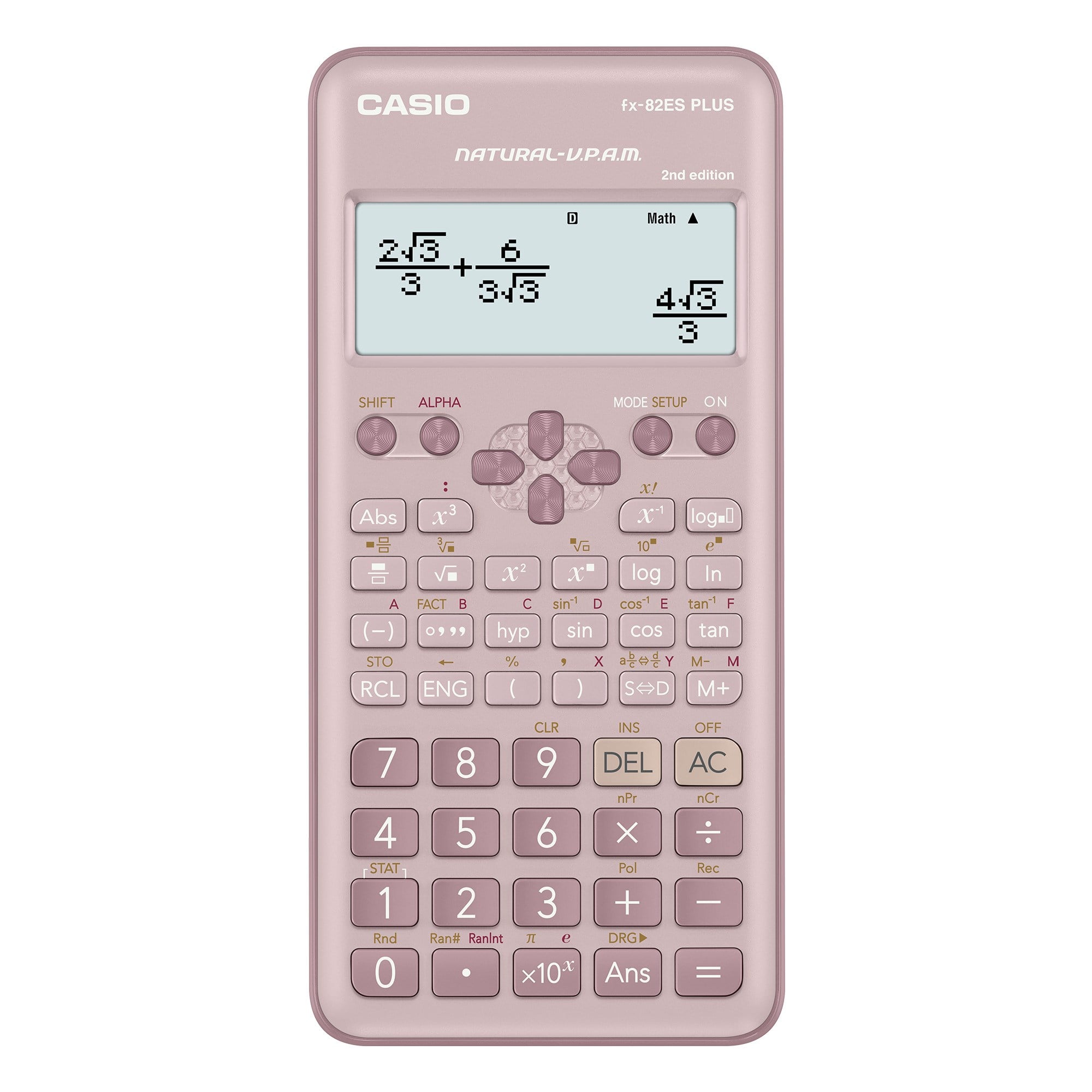 Casio FX-82ES Plus 2. Versiyon Pembe 252 Fonksiyonlu Bilimsel Hesap Makinesi