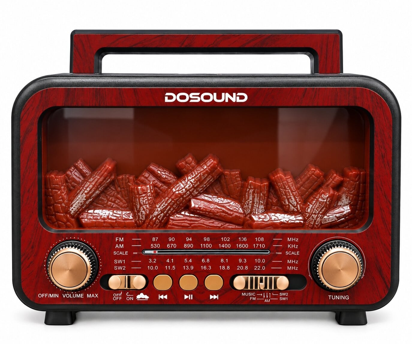 DOSOUND FP-2393-S Şömine Efektli Bluetooth Nostaljik Radyo