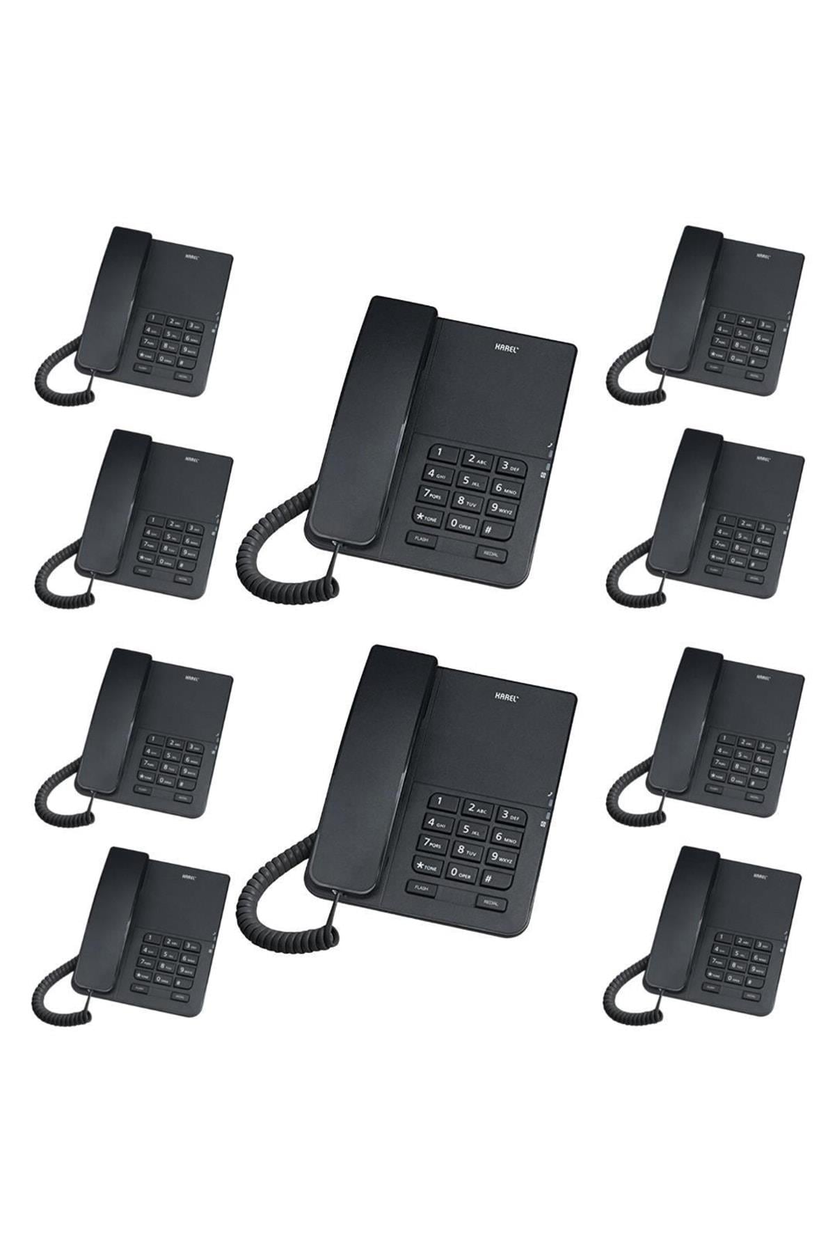 Karel Tm140 Masaüstü Ofis Telefon Seti 10 Adet Siyah