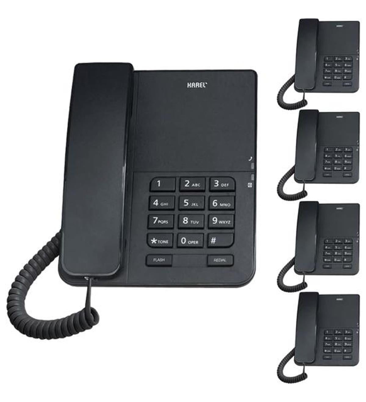 Karel TM140 Siyah Analog Telefon 5'li Fırsat Paketi