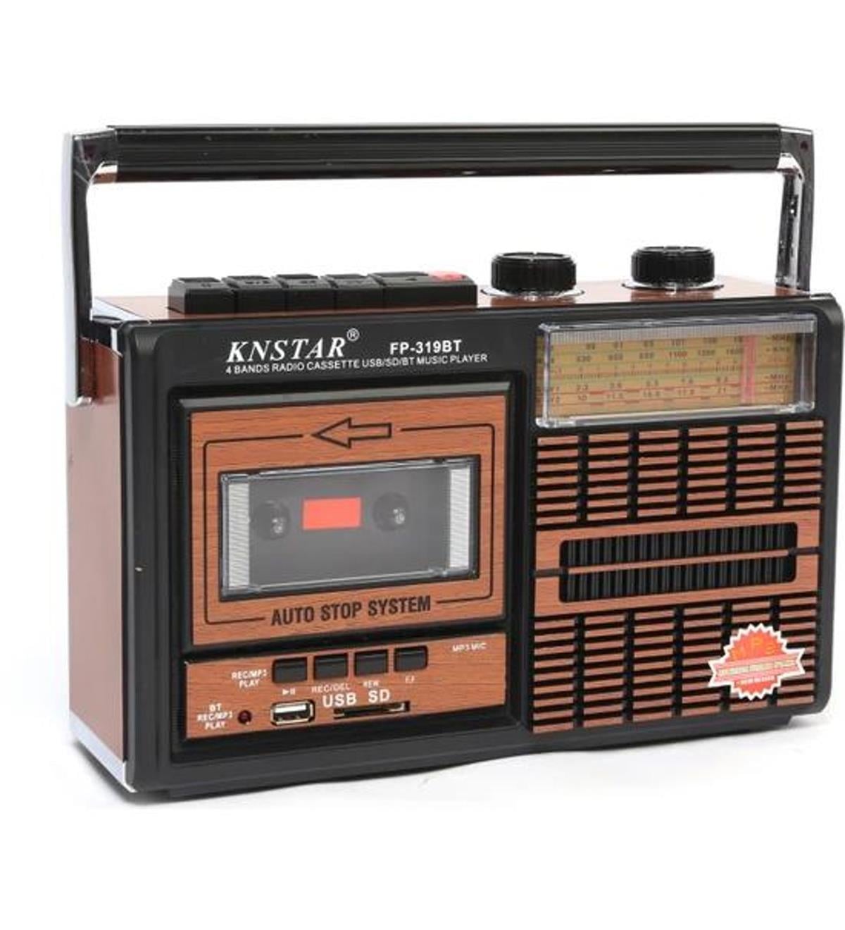 Knstar FP-319BT Nostaljik Bluetooth'lu Kaset Çalar + Usb+Sd+Fm Radyo