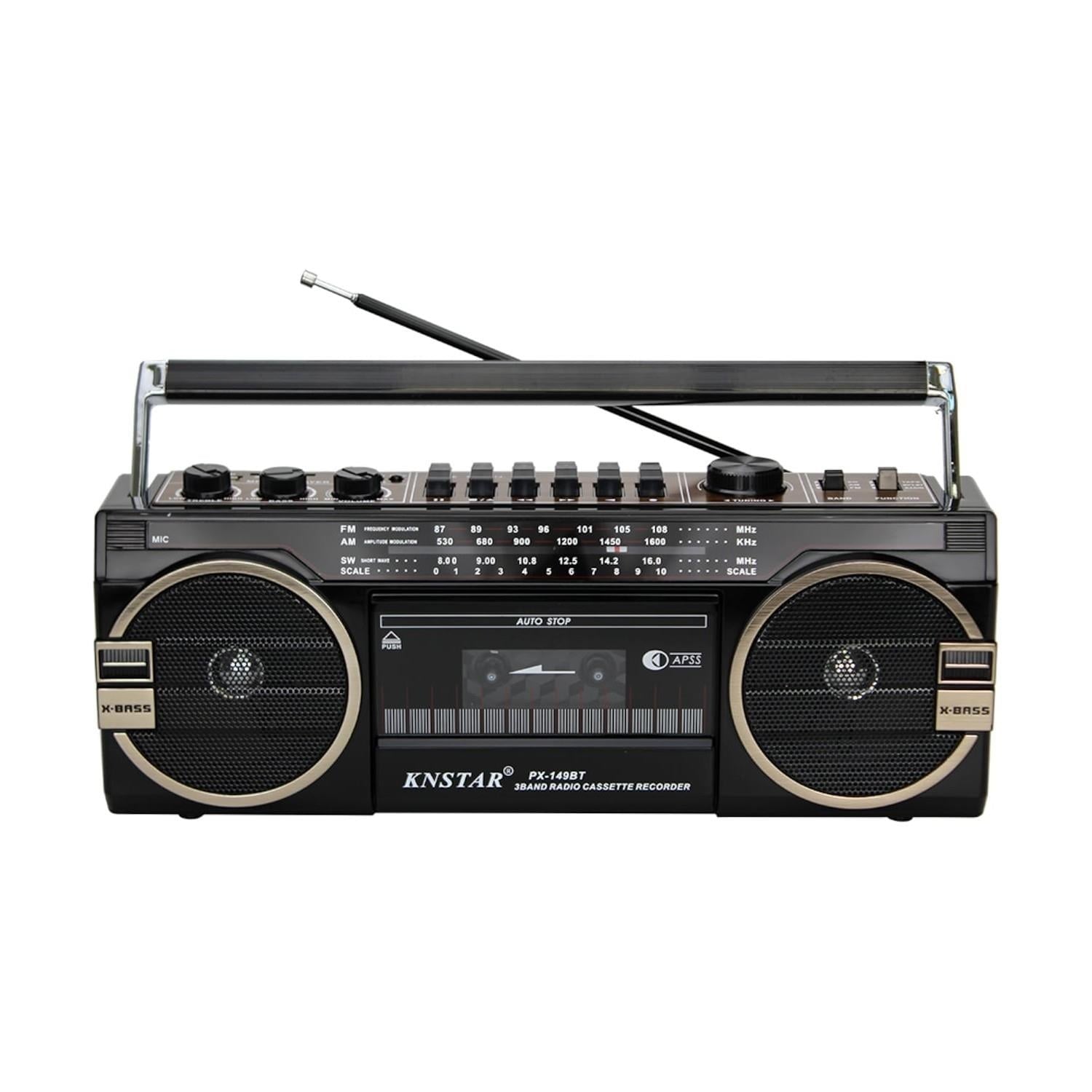 Knstar PX-149BT Bluetooth Kaset Çalar USB SD FM/AM/SW Radyo Taşınabilir Nostaljik Müzik Seti