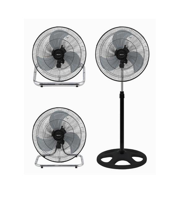 Kraus 3in1 18'' Metal Pervaneli Sanayi Tipi Ayaklı Vantilatör 80W