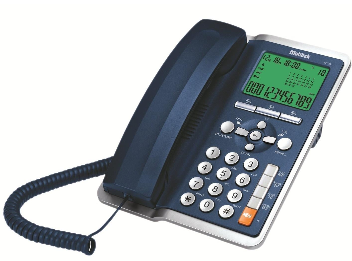 Multitek MC 130 Masaüstü Kablolu Telefon Mavi