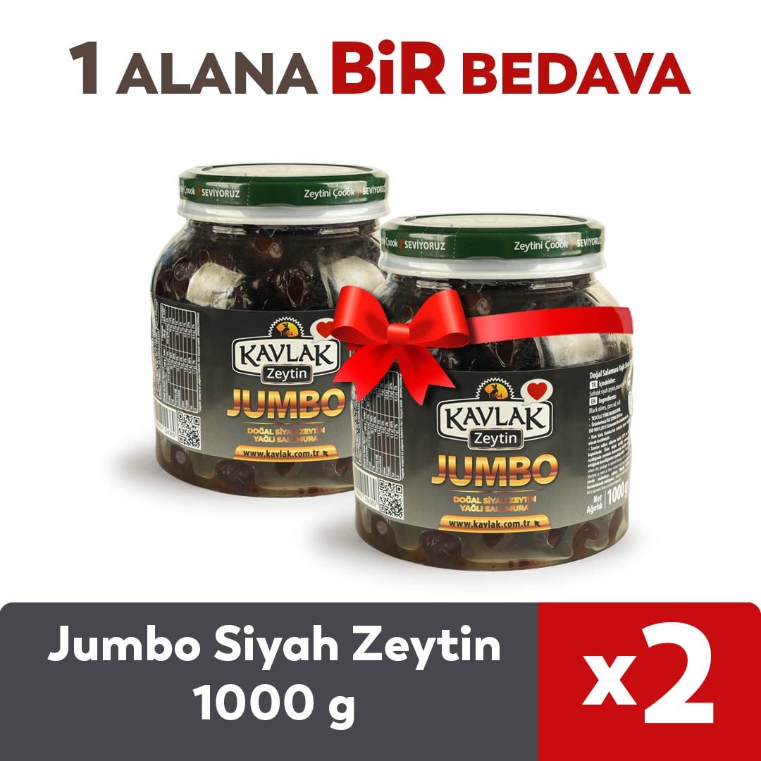 1 Kg Jumbo Siyah Zeytin 1 Alana 1 Bedava