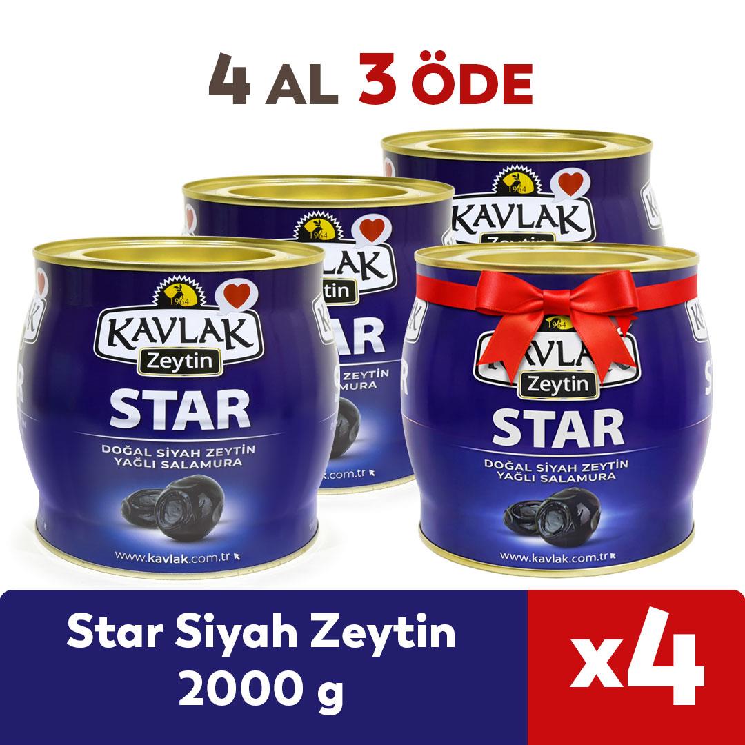 2 KG(brüt) Star Siyah Zeytin 4 Al 3 Öde