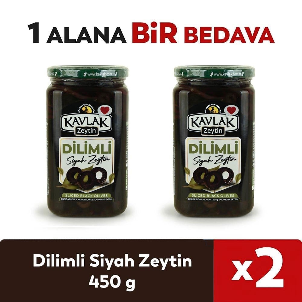 450 GR SİYAH DİLİMLİ ZEYTİN 1 ALANA 1 BEDAVA