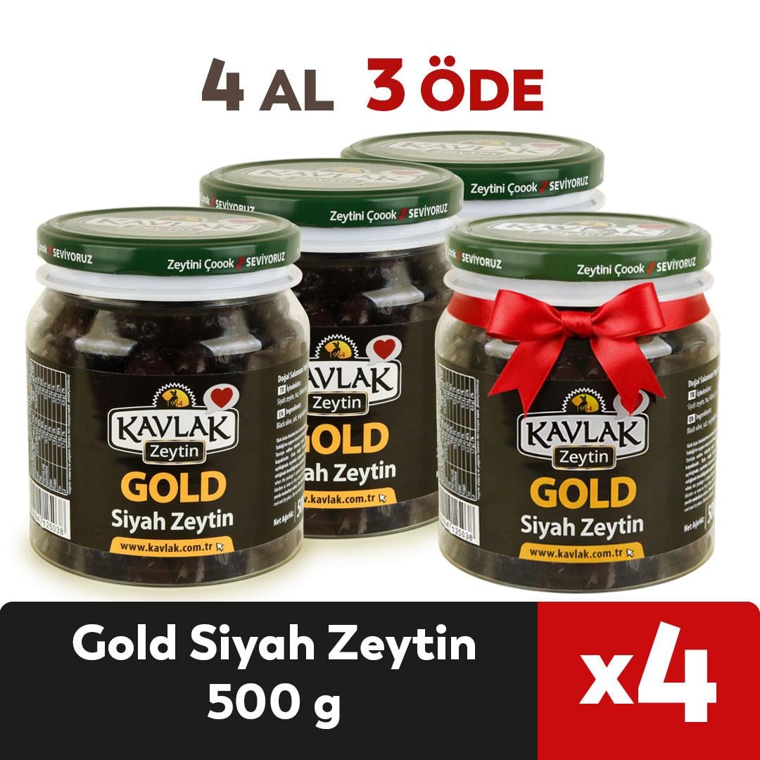 500 GR Gold Siyah Zeytin 4 Al 3 Öde