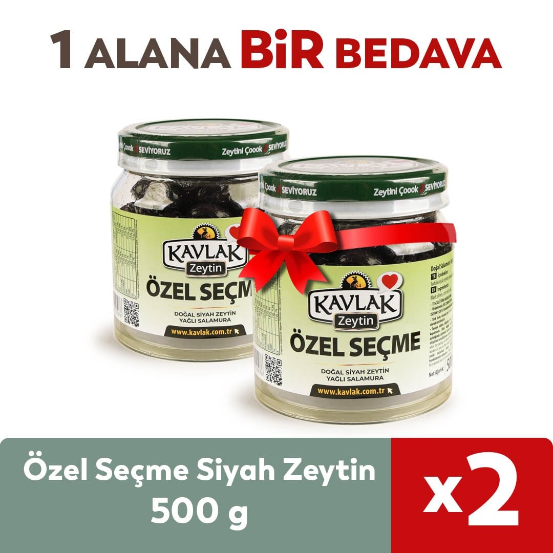 500 Gr Özel Seçme Siyah Zeytin 1 Alana 1 Bedava