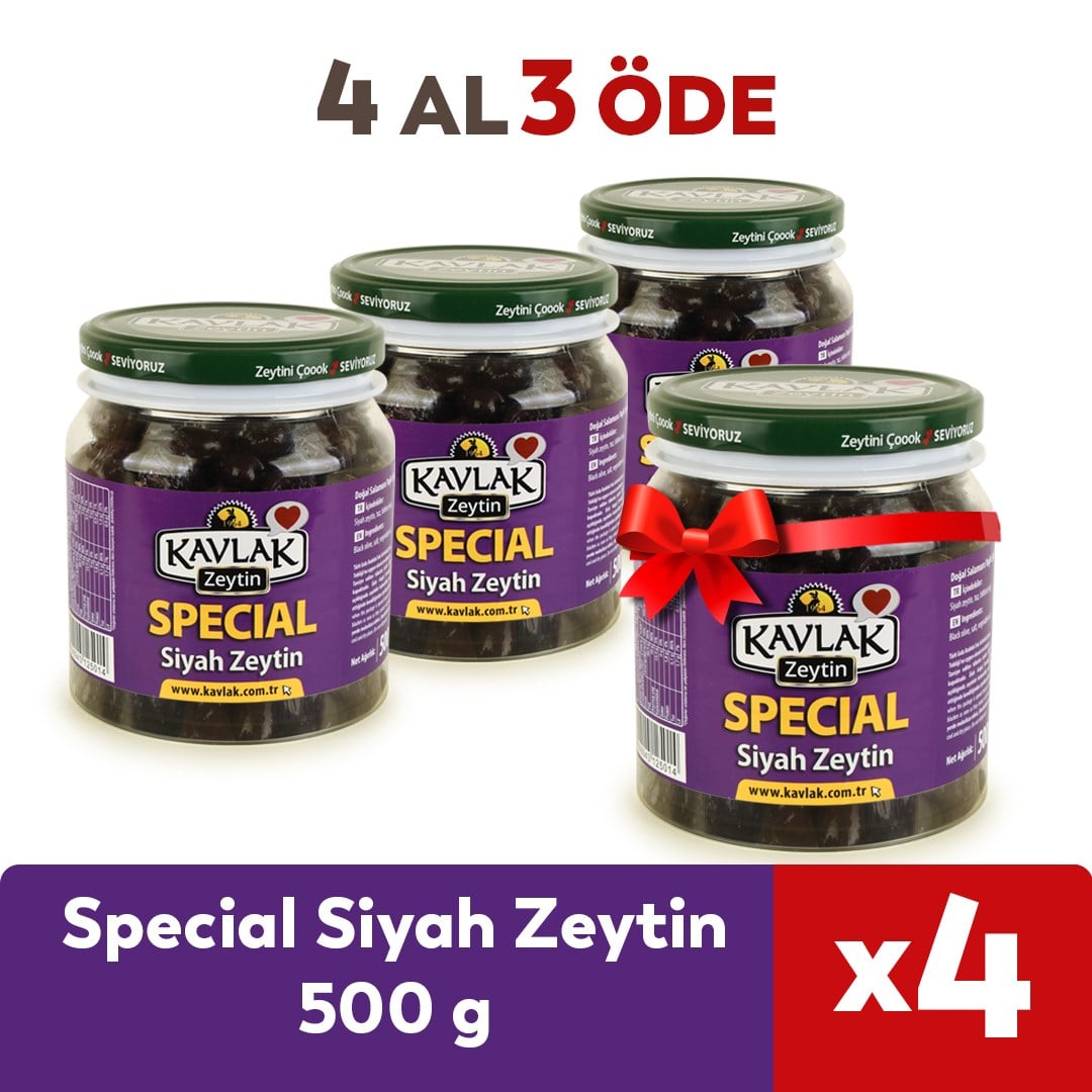 500 Gr Special Siyah Zeytin 4 Al 3 Öde