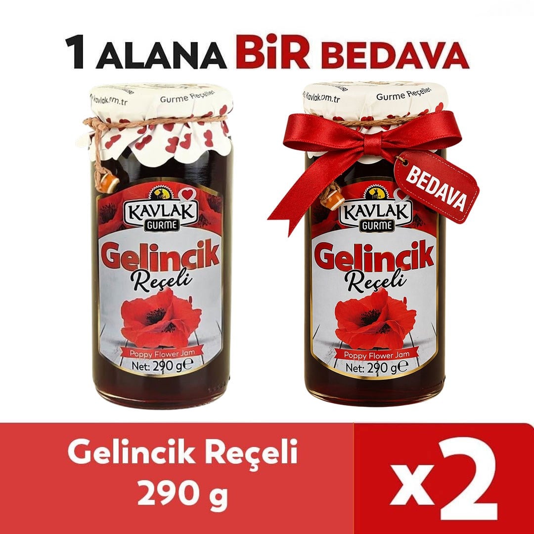 Gelincik Reçeli 290 gr 1 Alana 1 Bedava