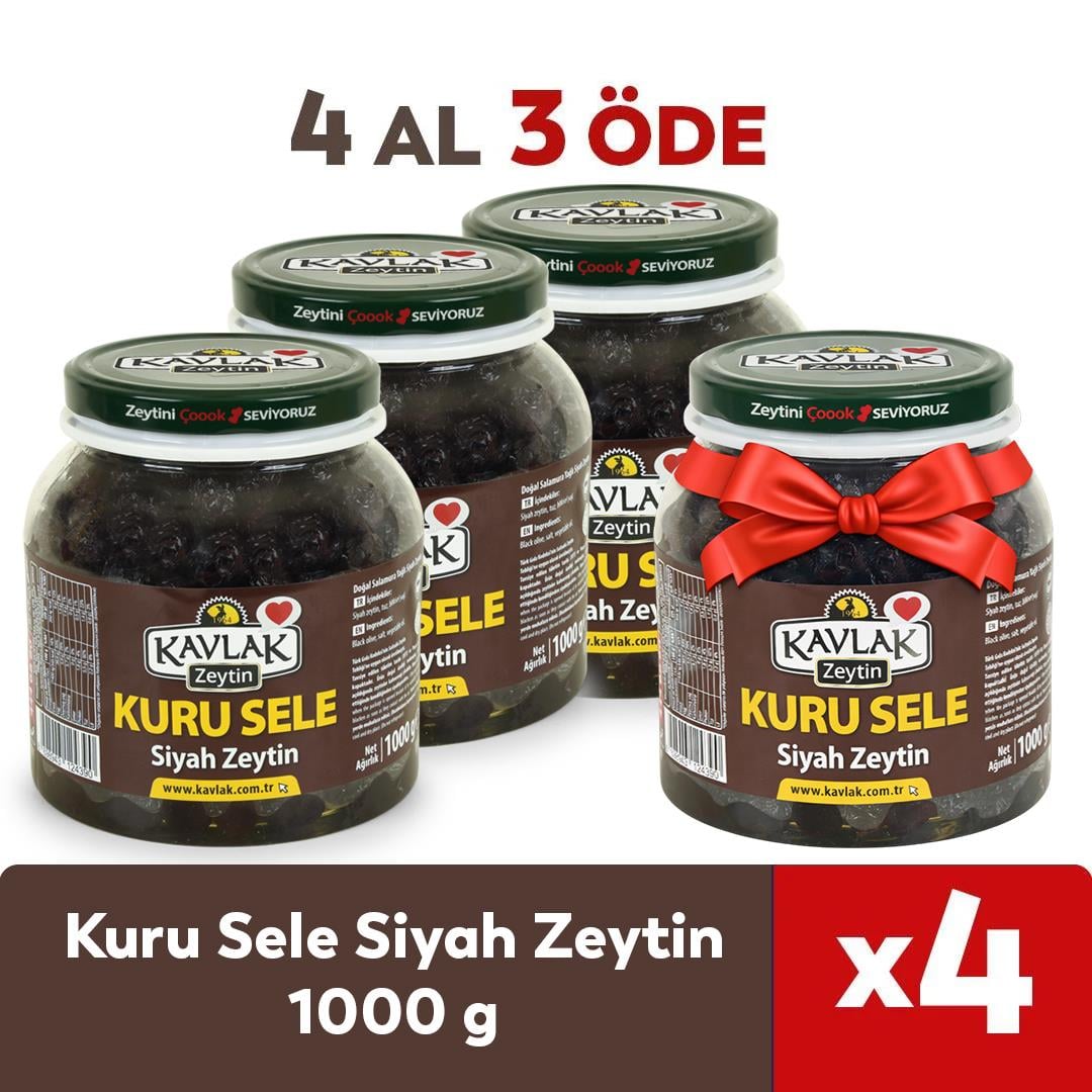 Kuru Sele Gemlik Siyah Zeytin 1 Kg 4 Al 3 Öde