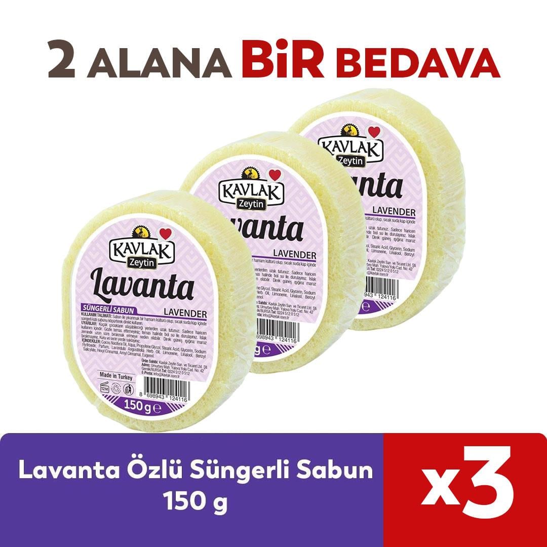 Lavanta Özlü Süngerli Sabun 2 ALANA 1 BEDAVA 
