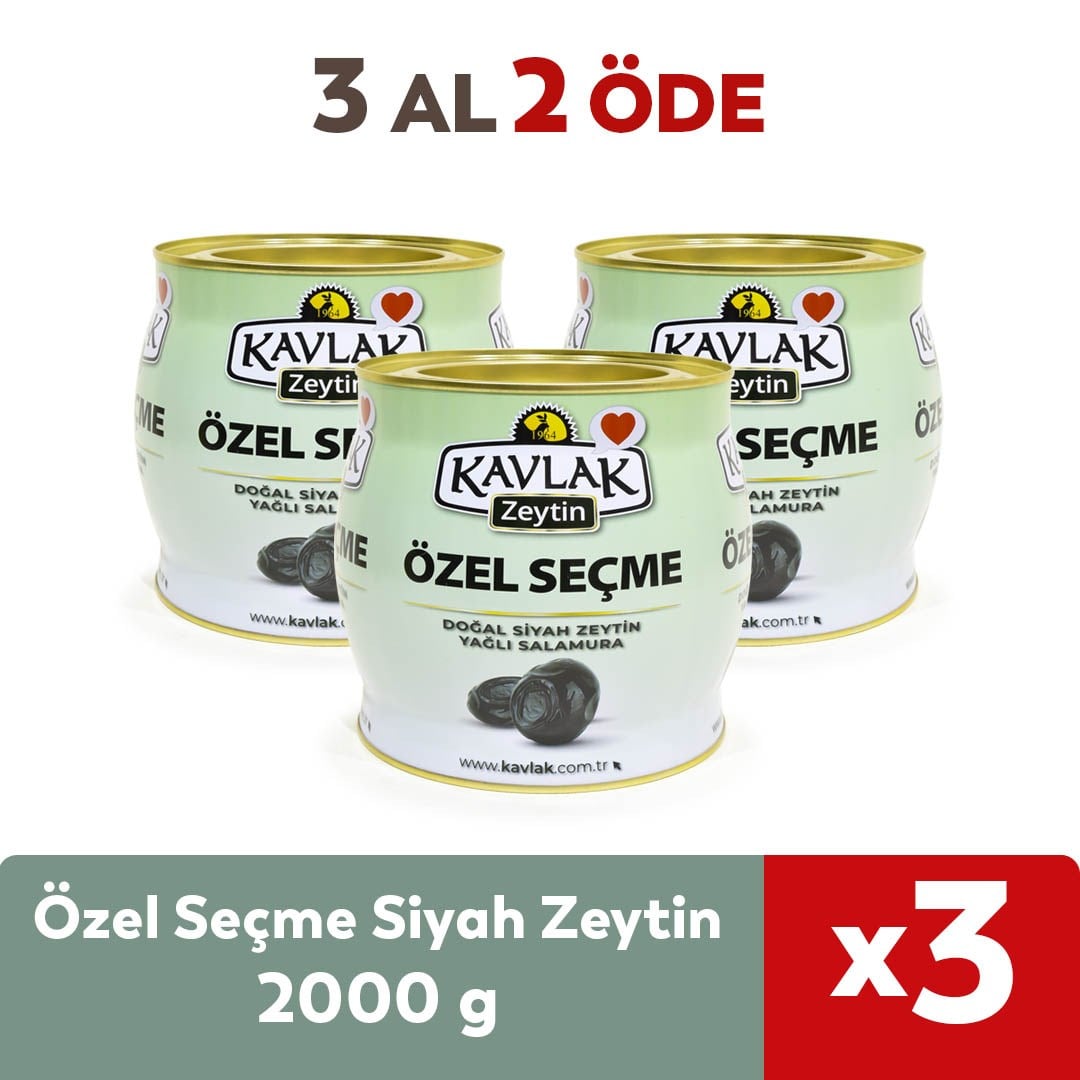 Özel Seçme Gemlik Siyah Zeytin 2 Kg ( 2kg brüt x3 ) 3 AL 2 ÖDE