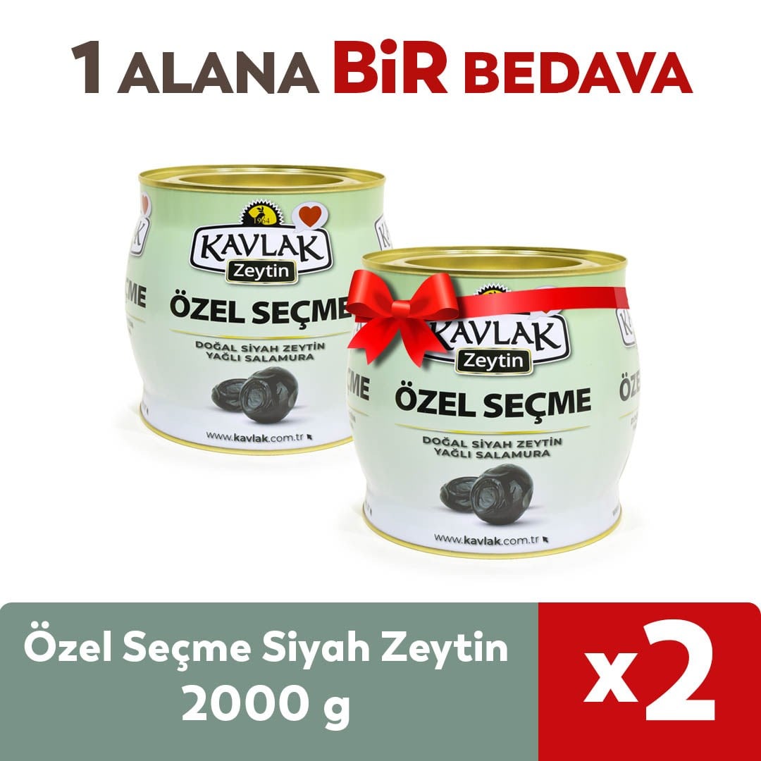 Özel Seçme Gemlik Siyah Zeytin 2 Kg ( brüt ) 1 ALANA 1 BEDAVA