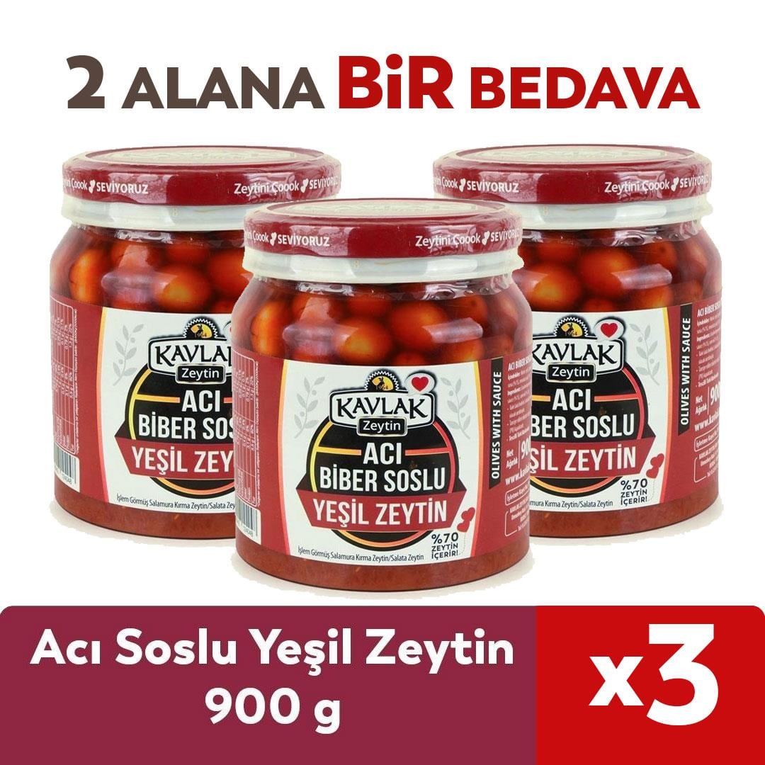 Soslu Edremit Kırma Yeşil Zeytin 900 gr 2 ALANA 1 BEDAVA 