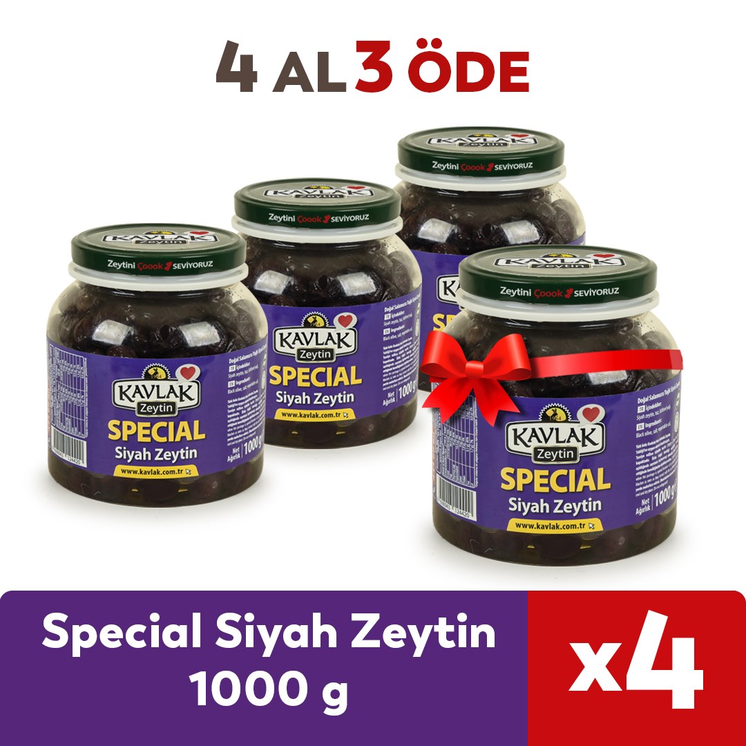 Special Siyah Zeytin 1 KG Pet 4 Al 3 Öde