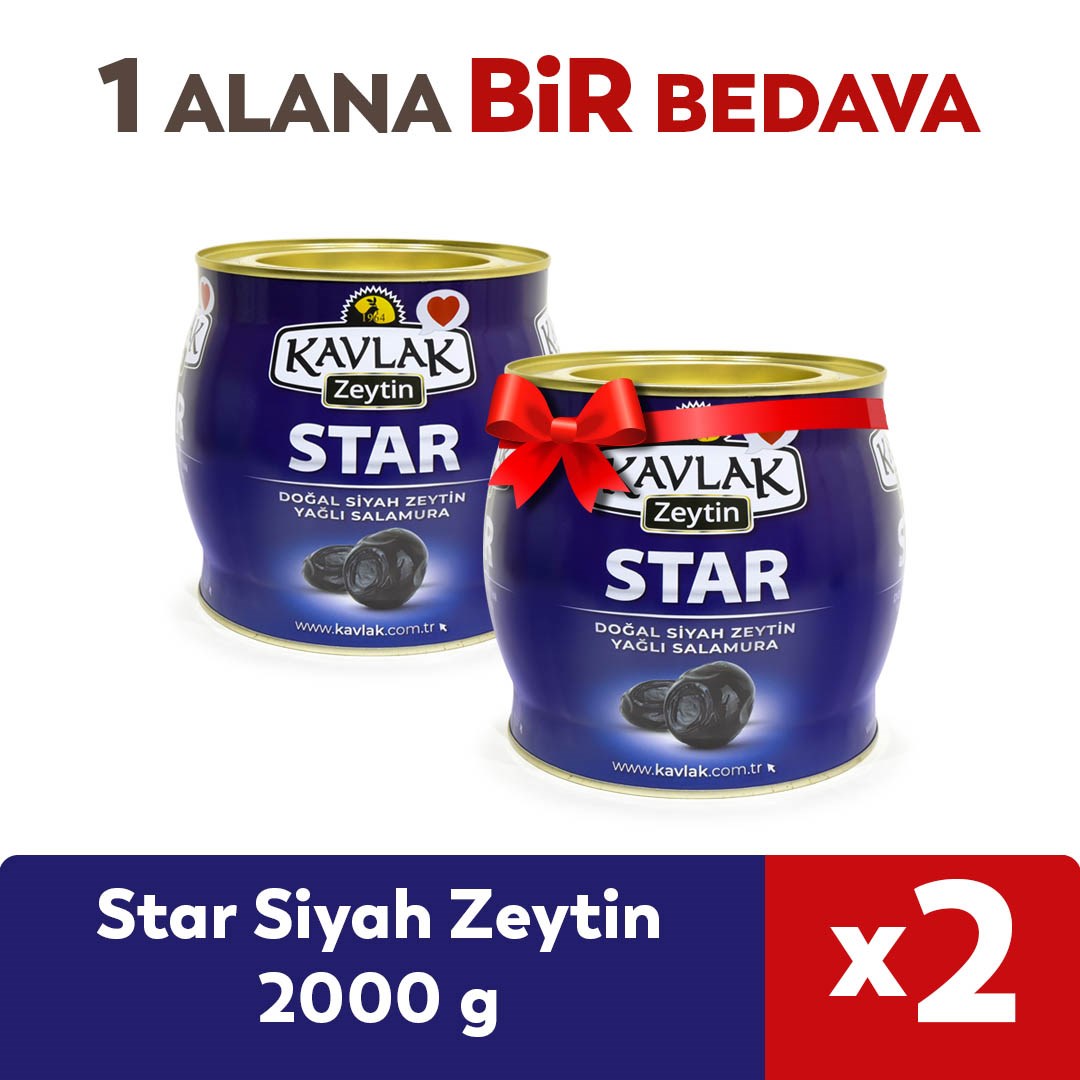 Star Gemlik Siyah Zeytin 2 Kg (brüt) 1 ALANA 1 BEDAVA