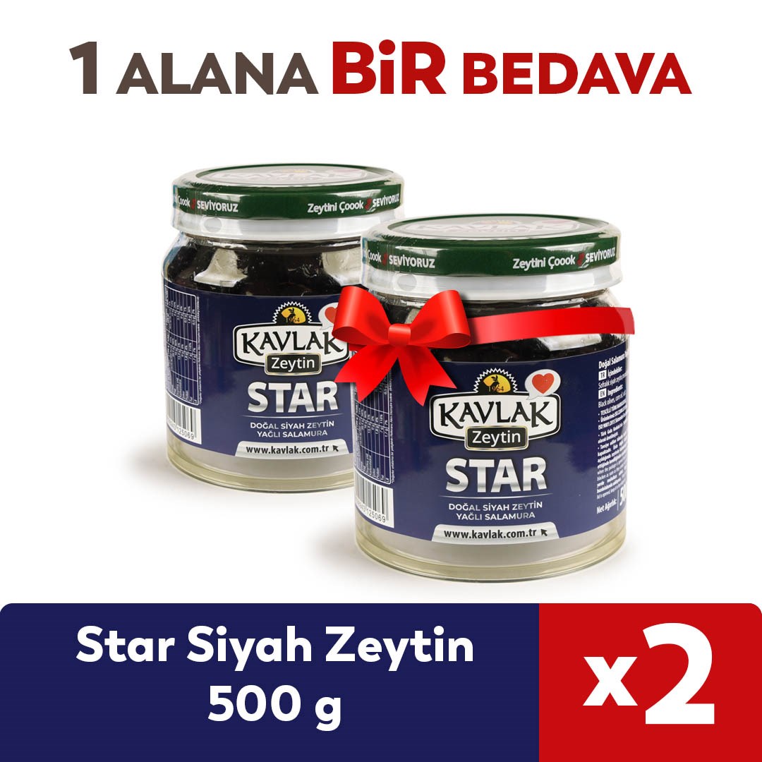 Star Gemlik Siyah Zeytin 500 gr 1 Alana 1 Bedava