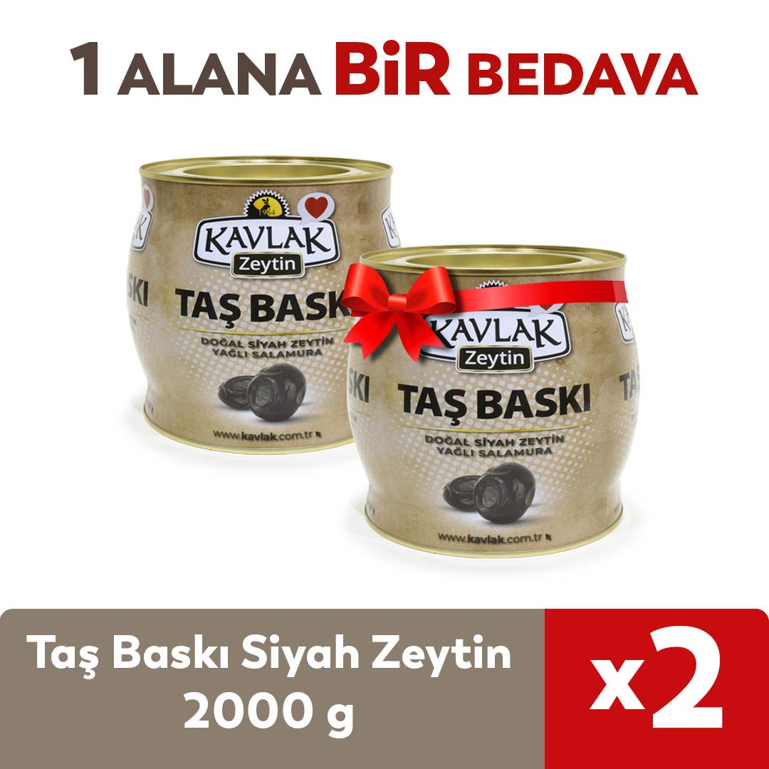 Taş Baskı Siyah Zeytin 2 KG (Brüt) 1 Alana 1 Bedava