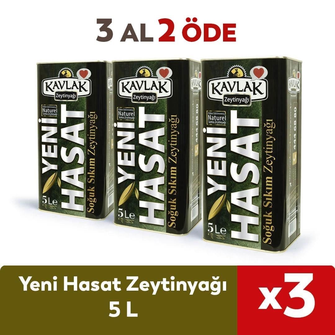 Yeni Hasat Soğuk Sıkım Zeytinyağı 5 Lt 3 Al 2 Öde