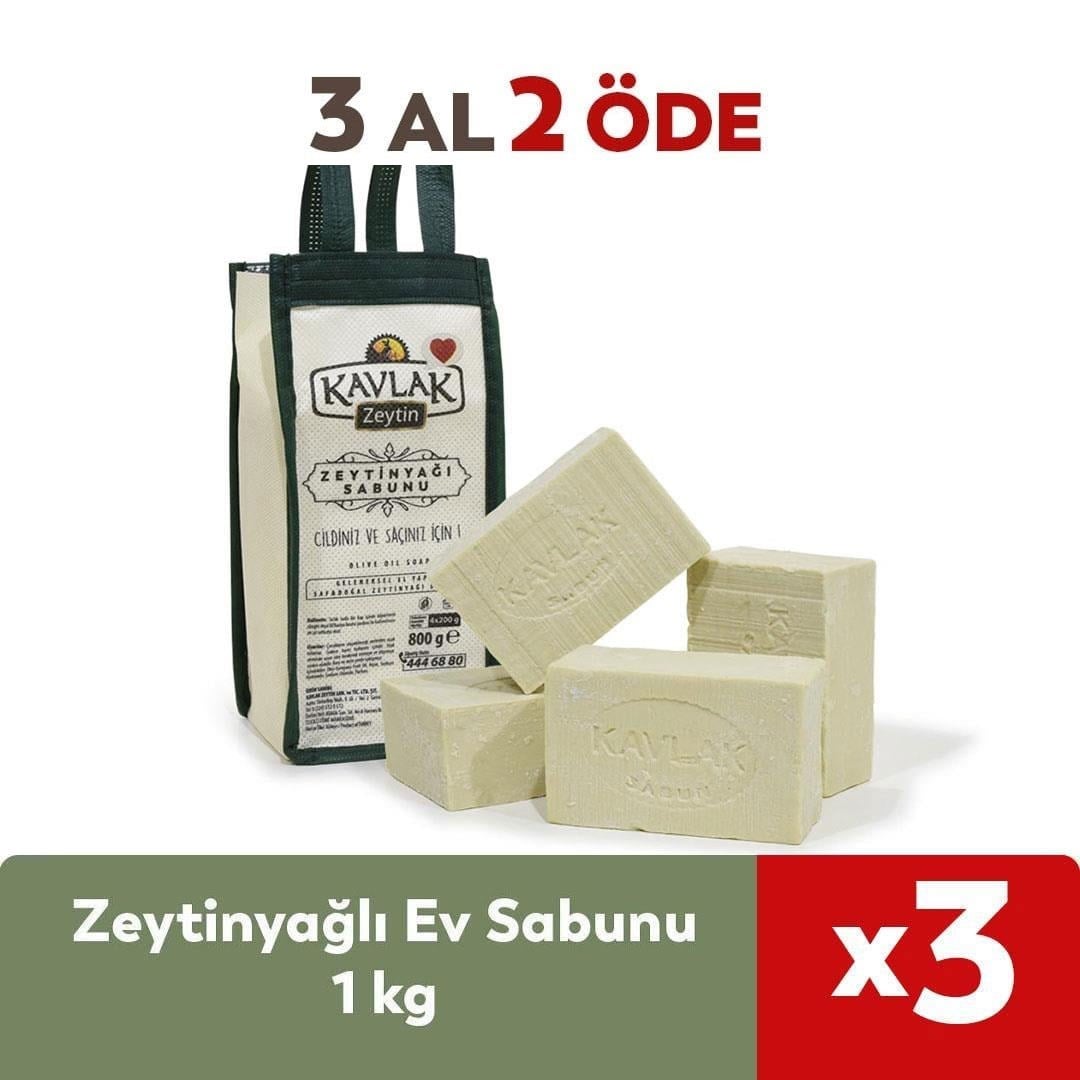 Zeytinyağlı Ev Sabunu 800 gr (Çantalı) 3 Al 2 Öde