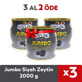 Jumbo Gemlik Siyah Zeytin 2 kg (  2kg brüt x 3 ) 3 AL 2 ÖDE