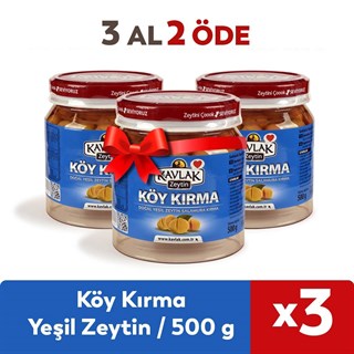 Köy Kırma Yeşil Zeytin 500 Gr 3 Al 2 Öde