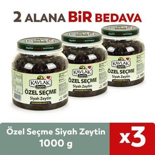 Özel Seçme Gemlik Siyah Zeytin 1 Kg Pet 2 ALANA 1 BEDAVA 