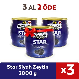 Star Gemlik Siyah Zeytin 2 Kg ( 2kg brüt x3 ) 3 AL 2 ÖDE