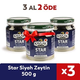 Star Gemlik Siyah Zeytin 500 Gr 3 AL 2 ÖDE