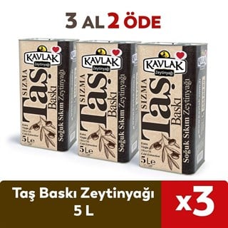 Taş Baskı Soğuk Sıkım Zeytinyağı 5 lt 3 Al 2 Öde