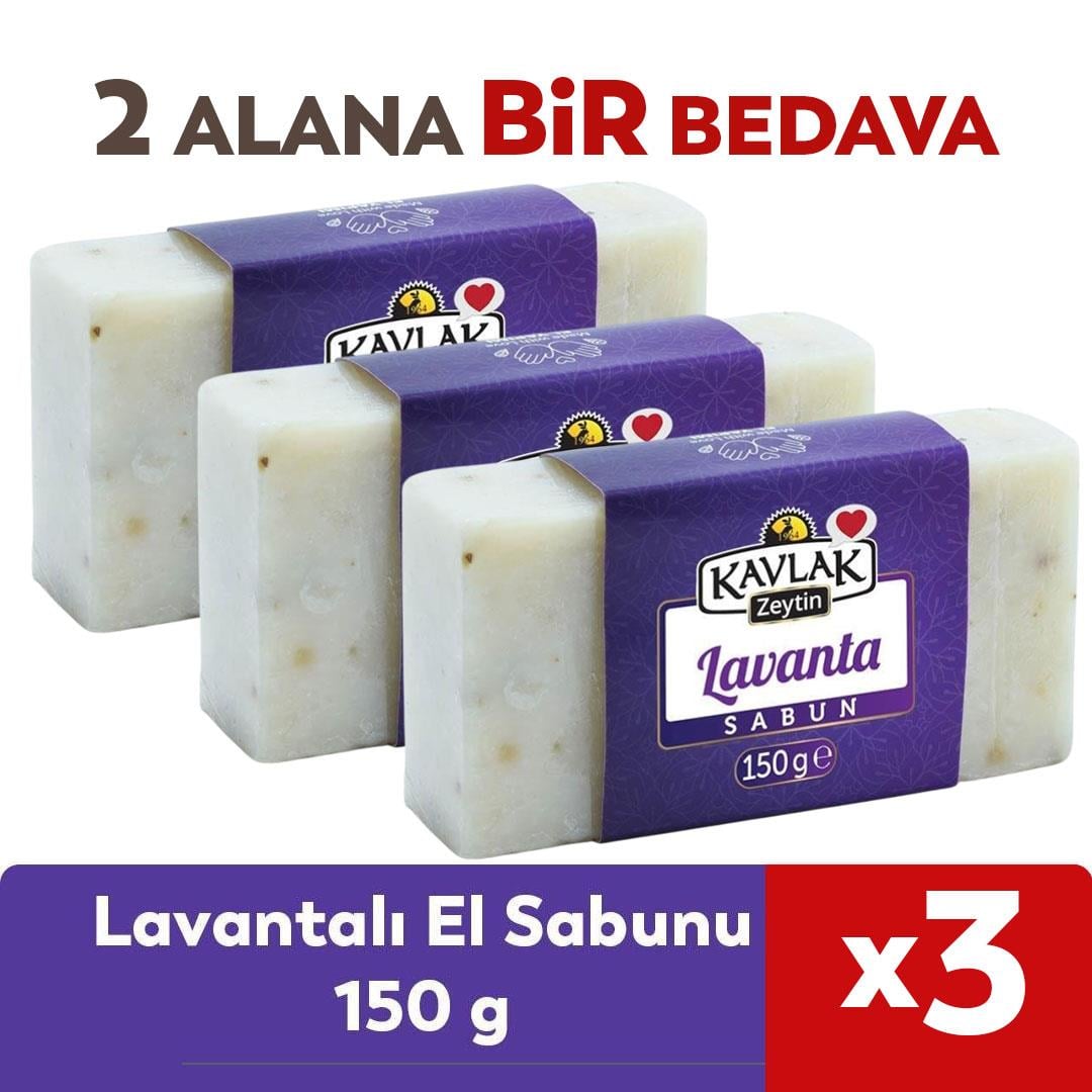  Lavantalı El Yapımı Sabun 150 gr 2 ALANA 1 BEDAVA
