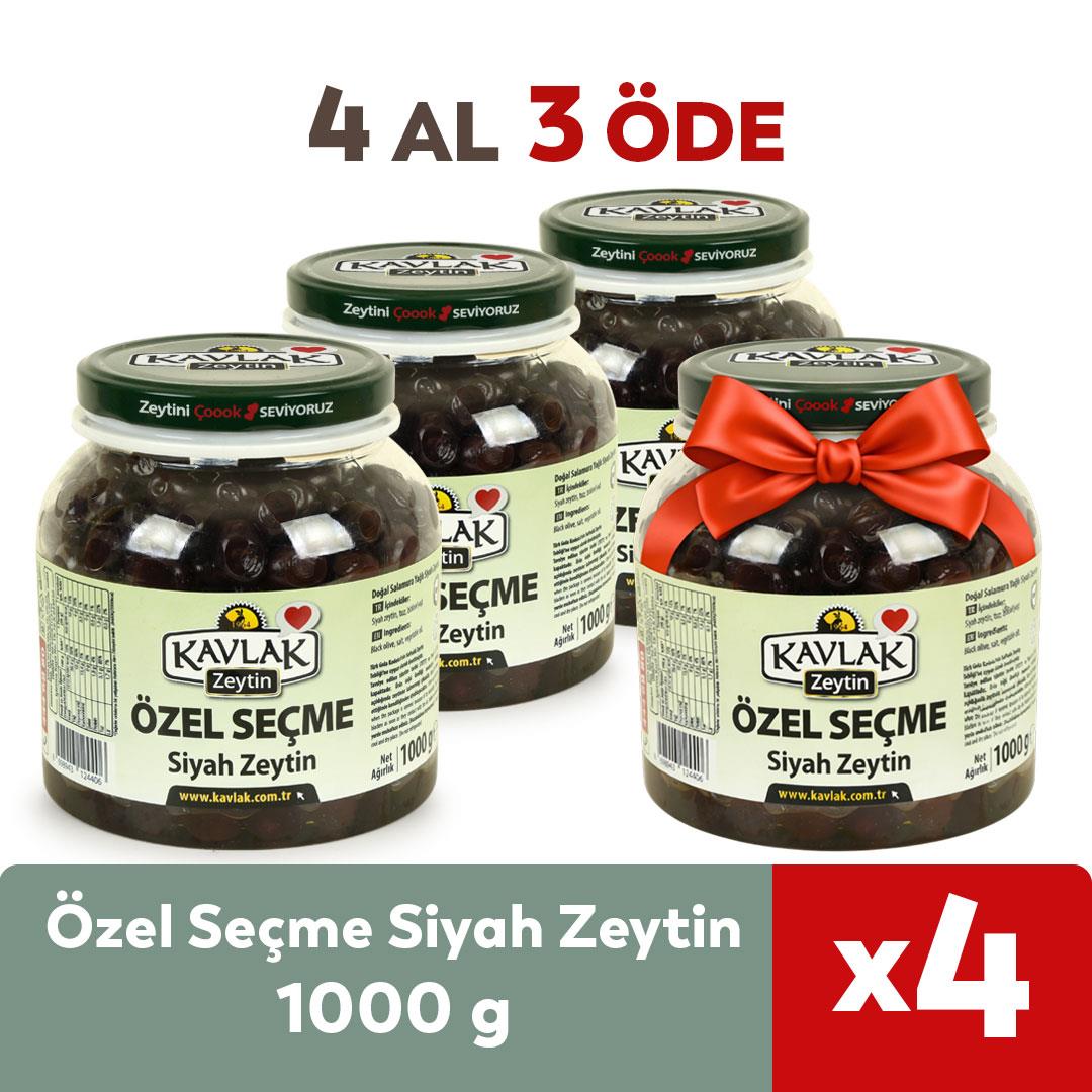 1 KG Özel Seçme Siyah Zeytin 4 Al 3 Öde