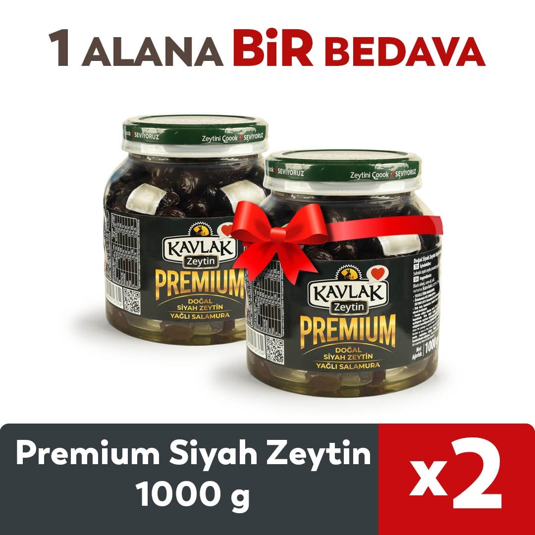 1 KG PET PREMİUM SİYAH ZEYTİN 1 ALANA 1 BEDAVA