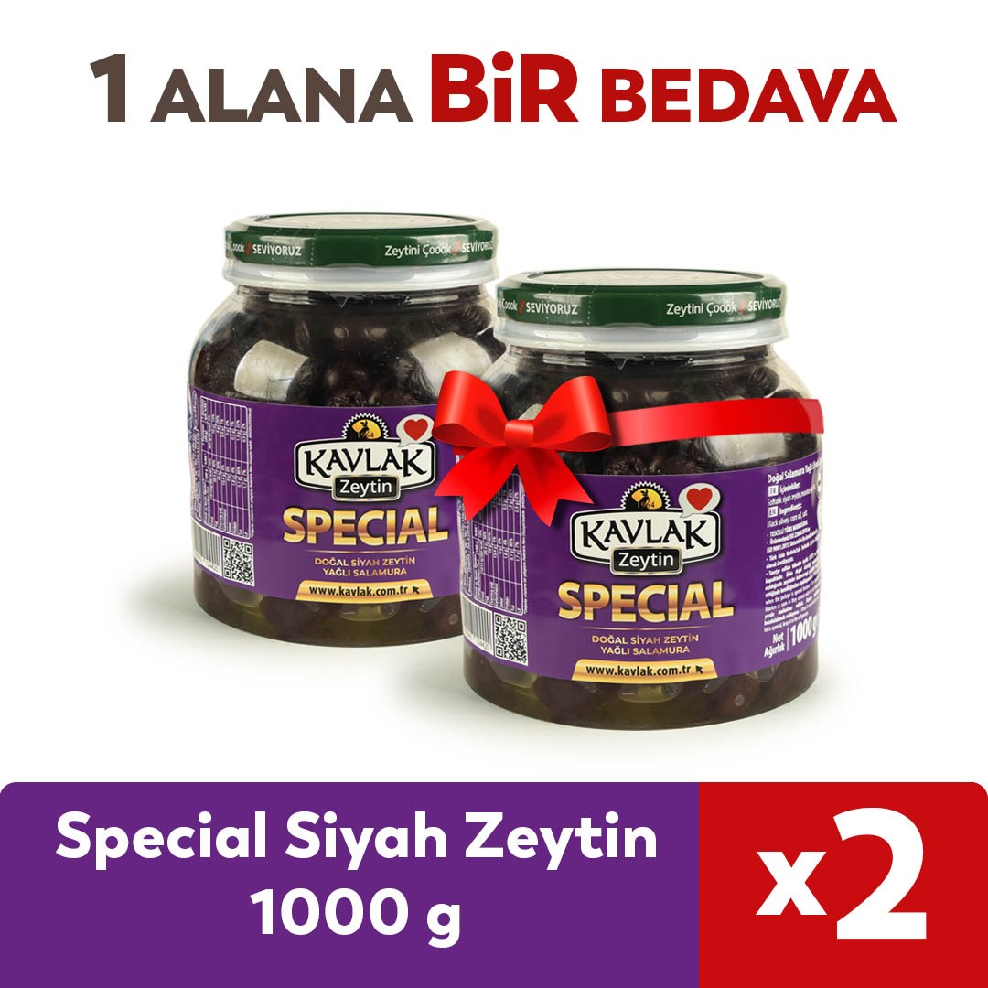 1 KG PET SPECİAL SİYAH ZEYTİN 1 ALANA 1 BEDAVA