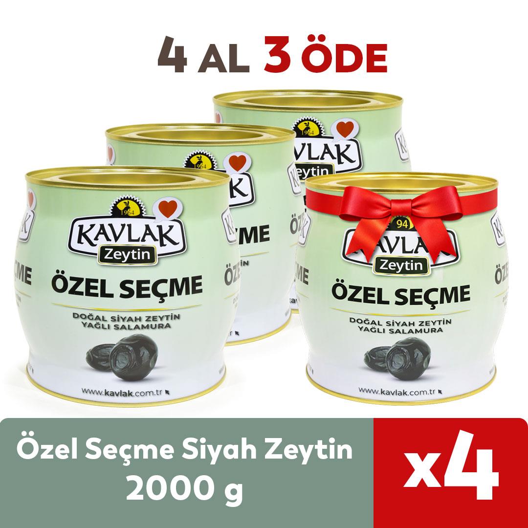 2 KG(brüt) Özel Seçme Siyah Zeytin 4 Al 3 Öde