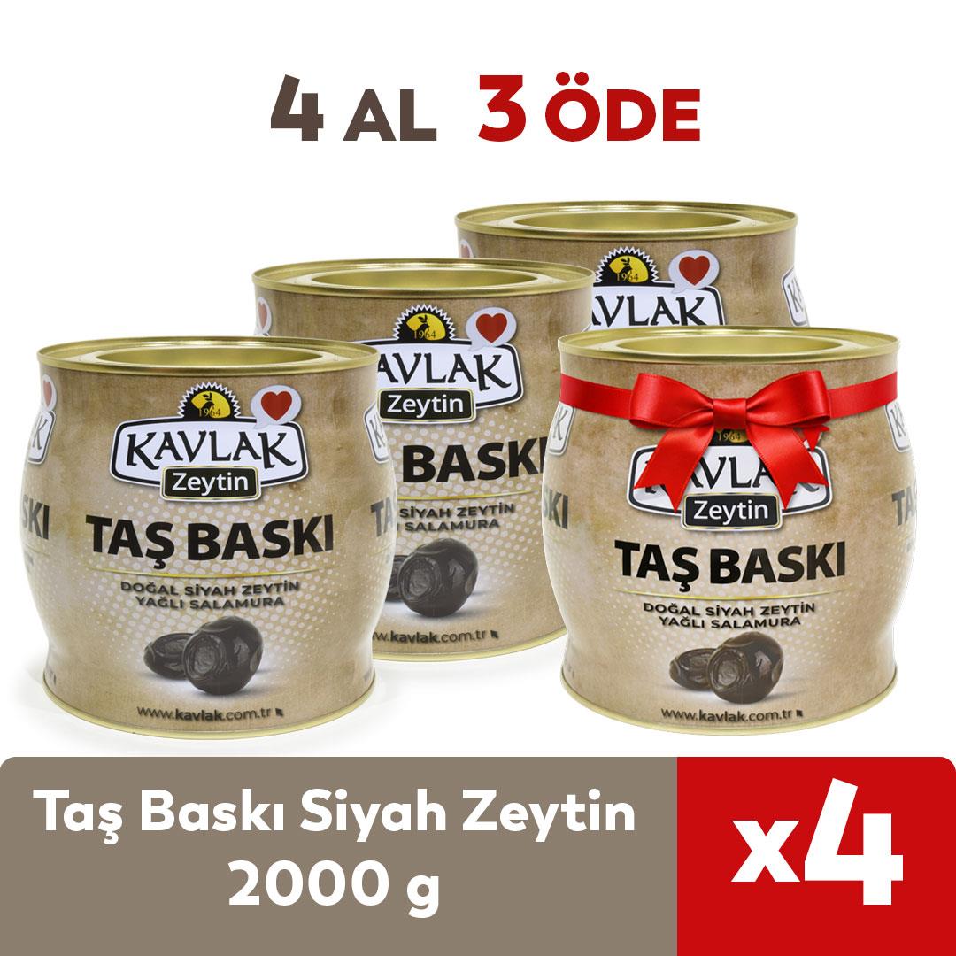 2 KG(brüt) Taş Baskı Siyah Zeytin 4 Al 3 Öde