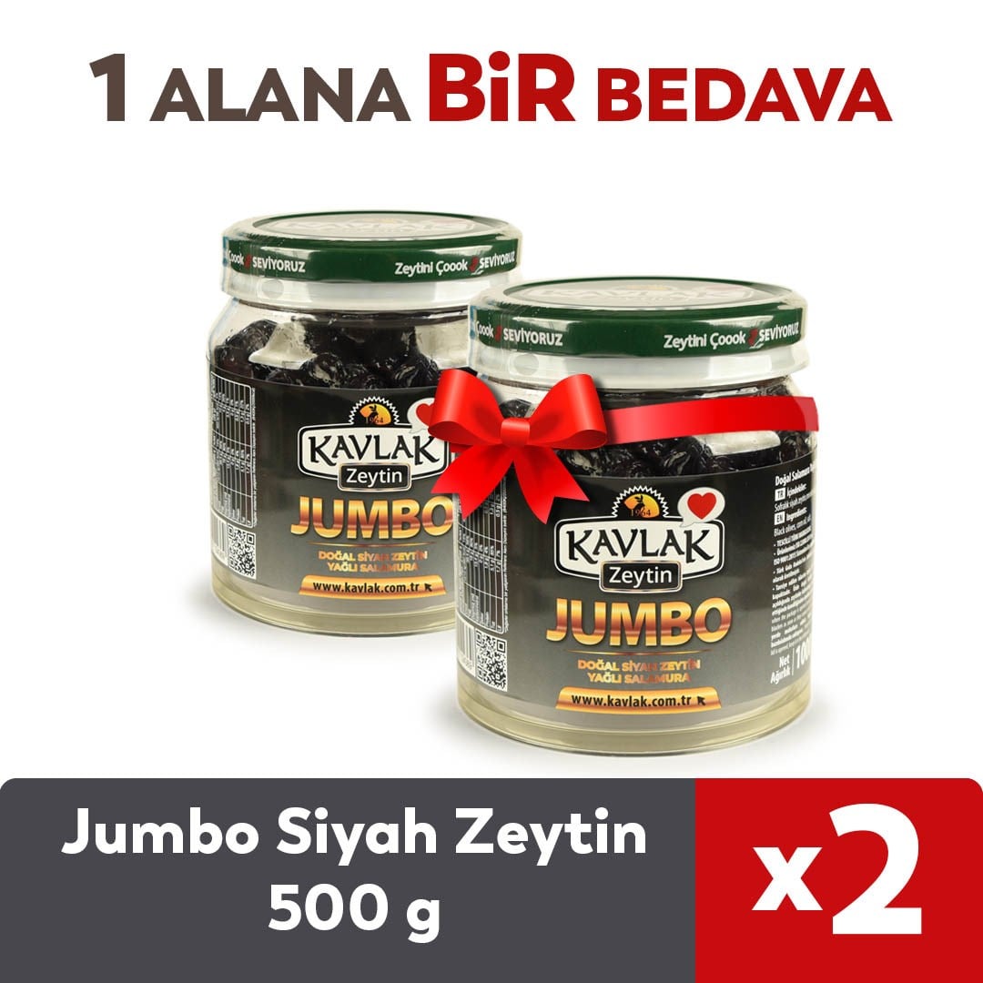 500 GR Jumbo Siyah Zeytin 1 Alana 1 Bedava