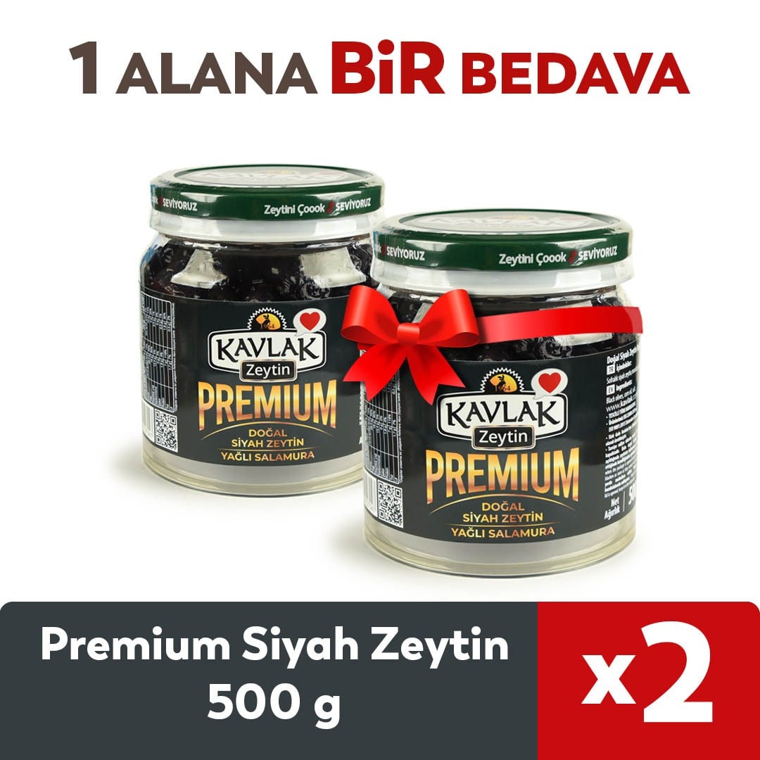 500 GR PREMİUM SİYAH ZEYTİN 1 ALANA 1 BEDAVA