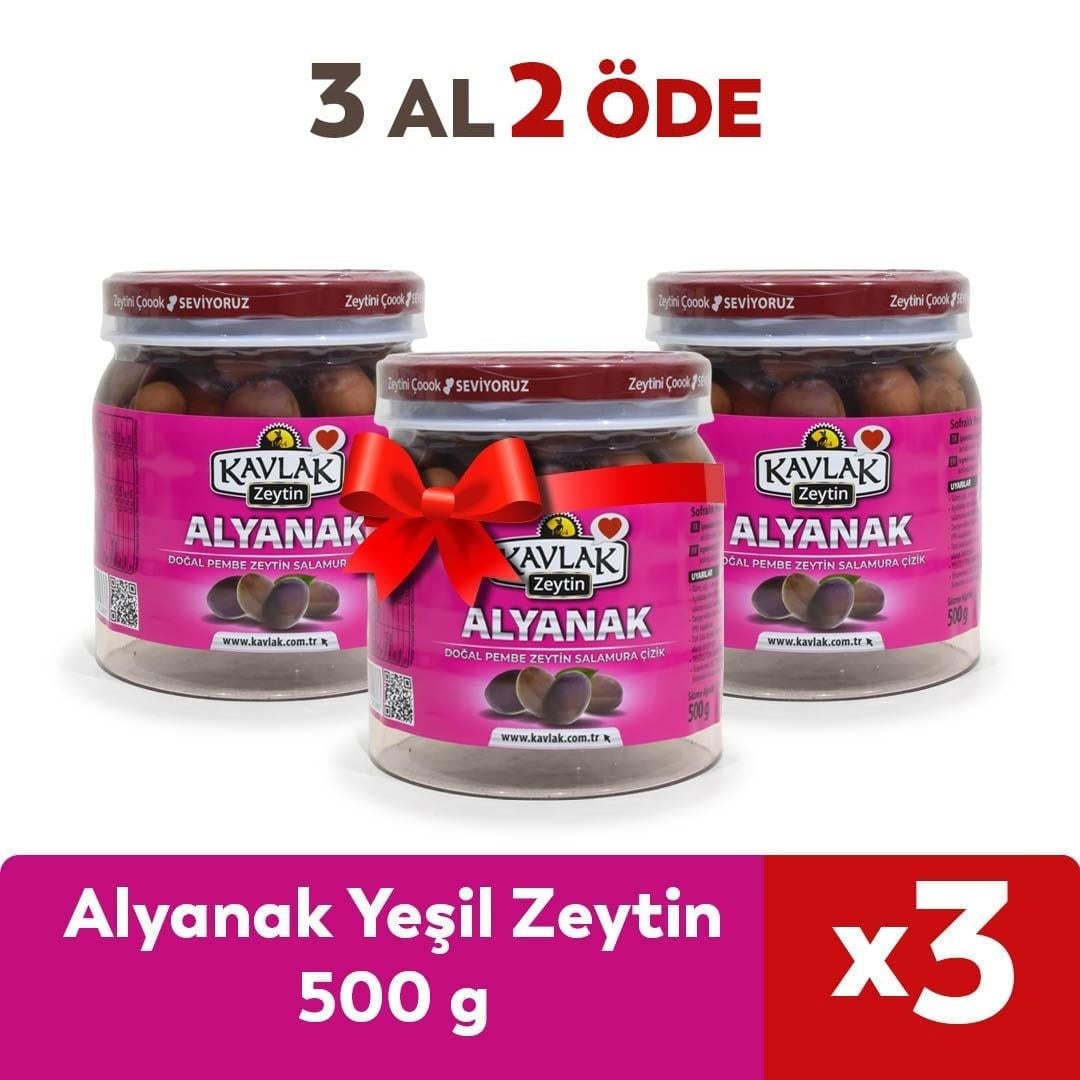 Alyanak Çizik Yeşil Zeytin 500 Gr 3 Al 2 Öde